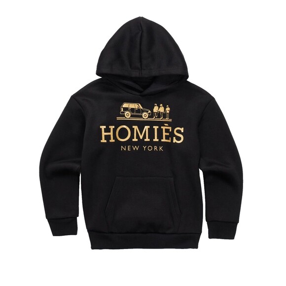 Reason Homies New York Hoodie Men’s XL Black Gold Foil Fleece Sweatshirt - Picture 1 of 4